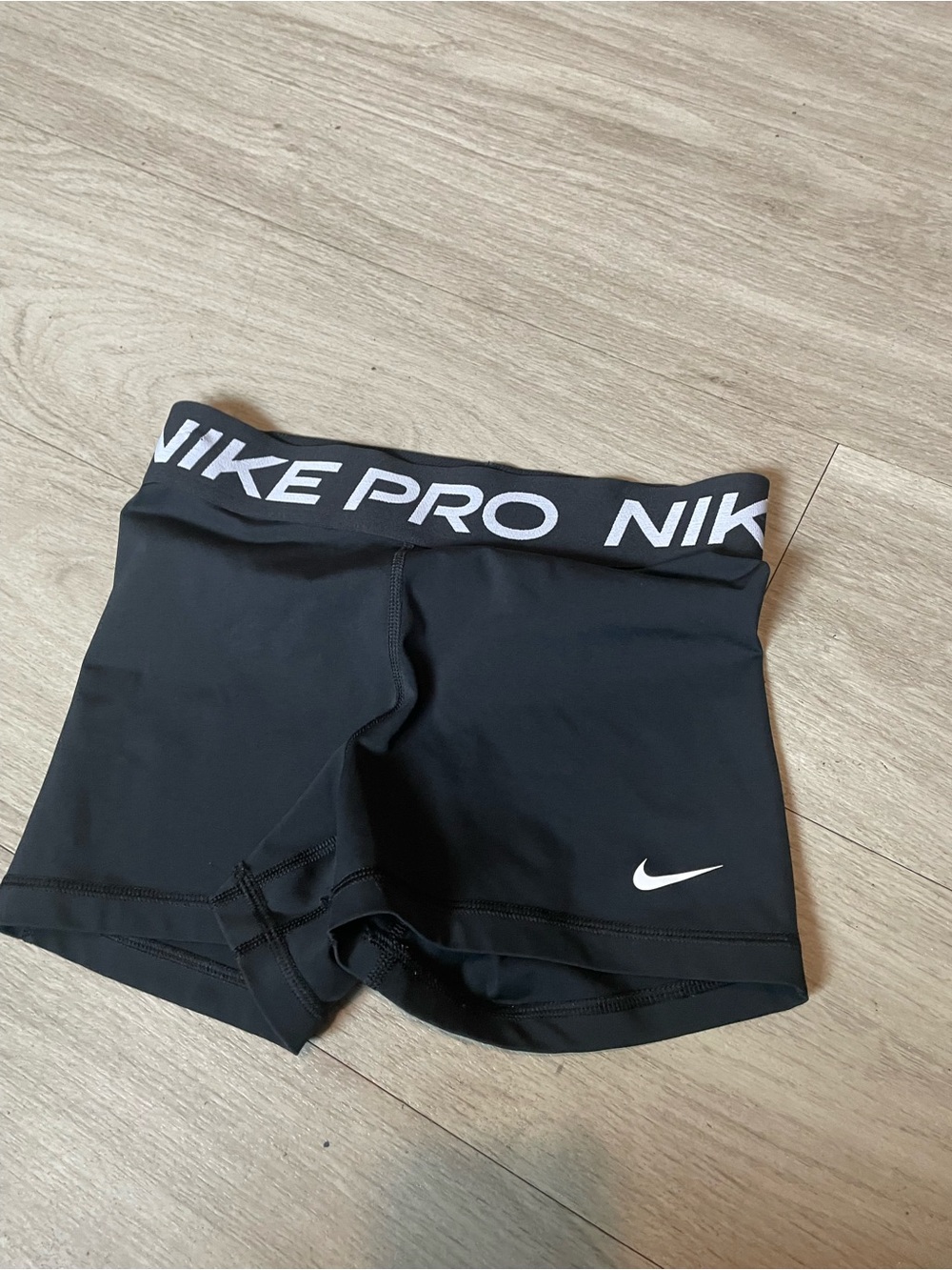 Nike Black Women's Pro Bike Shorts with White Swoosh
